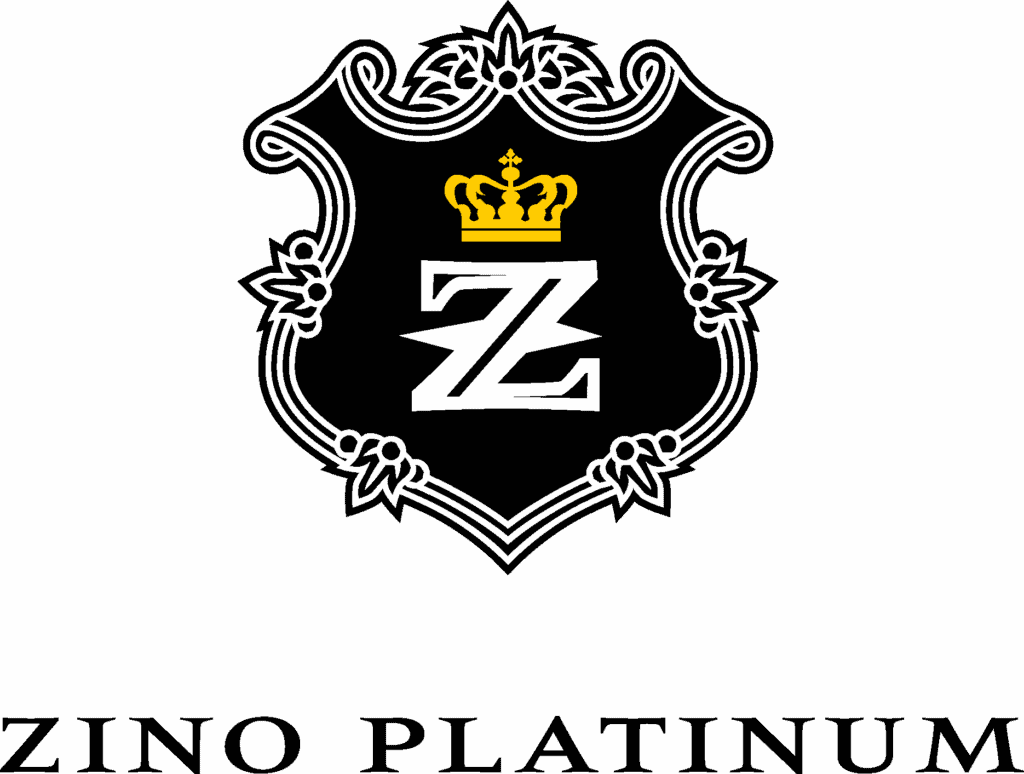 1. Modern logo of Zino Platinum featuring a crown and elegant crest design.