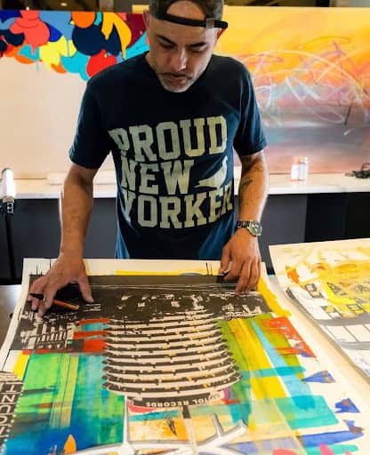 Colorful artistic mural by Fernando "Ski" Romero, showcasing innovative street art techniques.